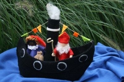 Stoomboot met Sint en Piet |Patroonblad