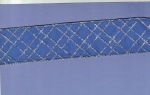 Kerst lint 50mm Organza Blauwmet zilverkleur prijs per meter