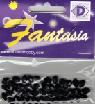 Fantasia facetkralen 7,5mm glas zwart